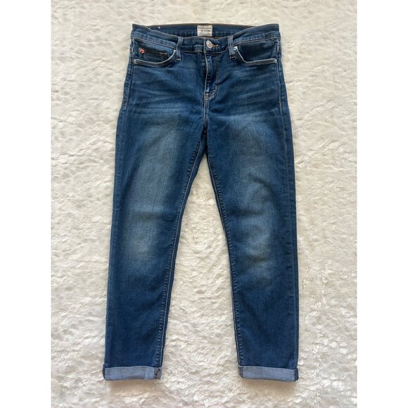 Hudson Natalie Mid-Rise Straight Ankle Cuff Jeans Size 29 Med Wash EUC - Picture 2 of 7